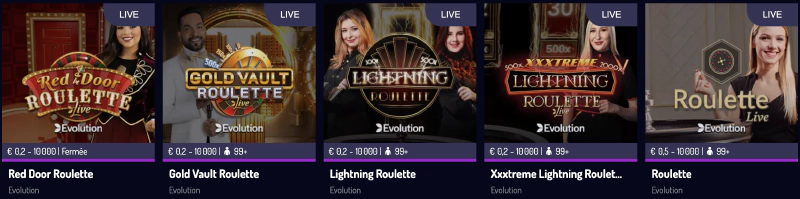 Roulette à Lucky 8
